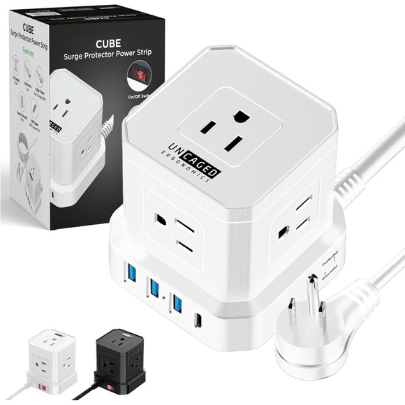 Cube Power Strips with Surge Protection, 10ft Extension Cord - Picture 3 of 7